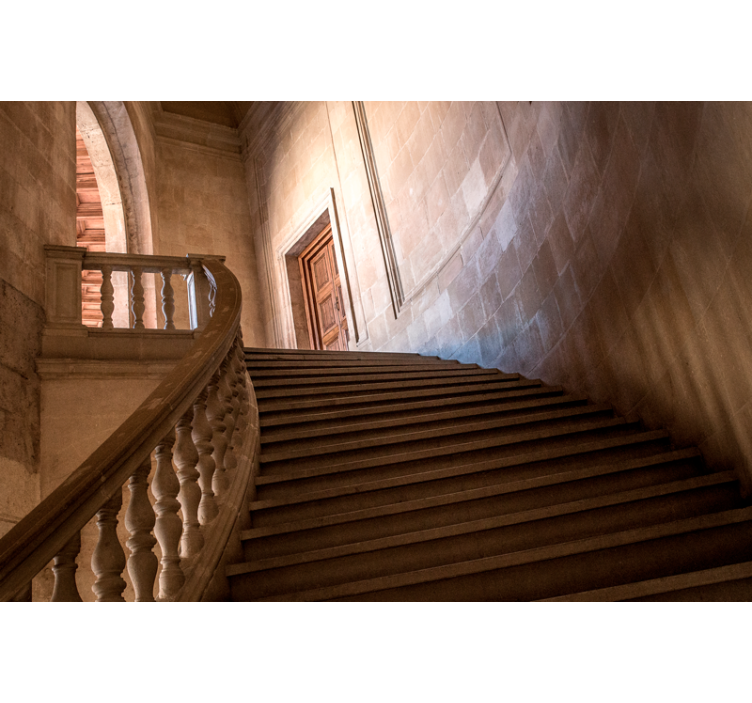 Staircase to a building retro mural - TenStickers