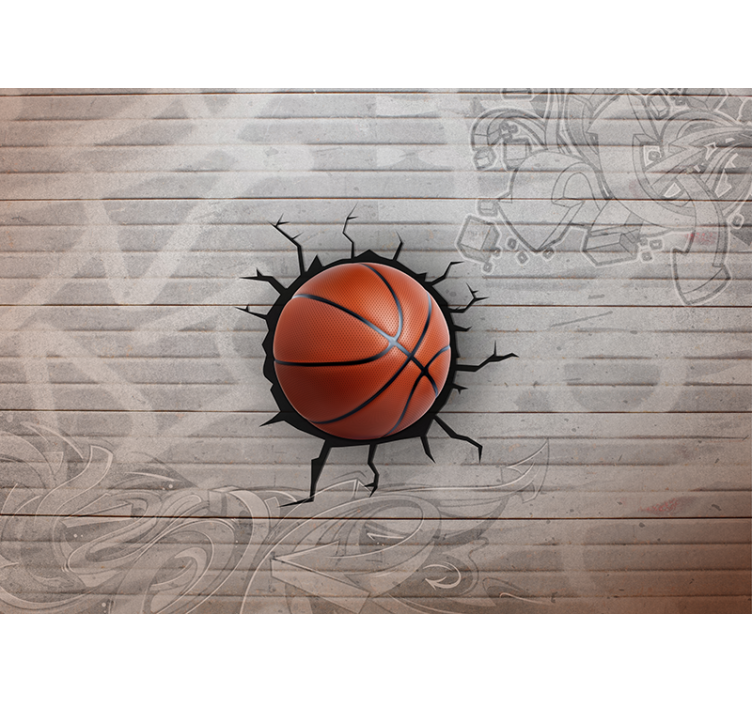Basketball graffiti 3D wallpaper - TenStickers