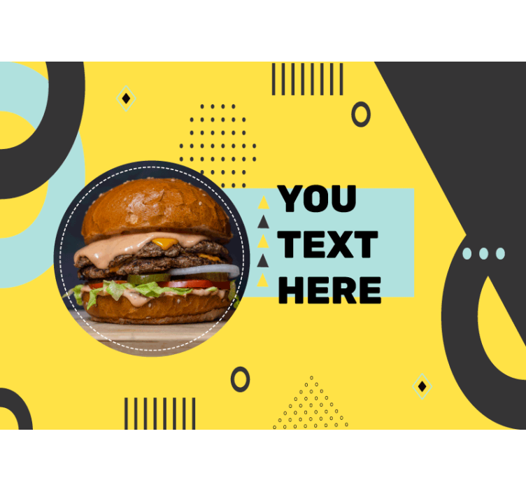 Custom Burger text wall mural printing - TenStickers