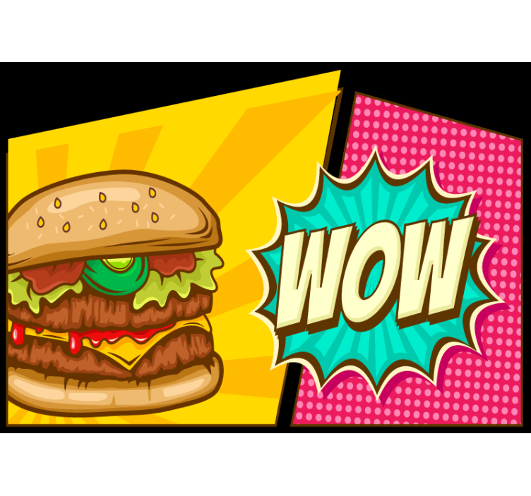 Comic Burger food  wall mural - TenStickers