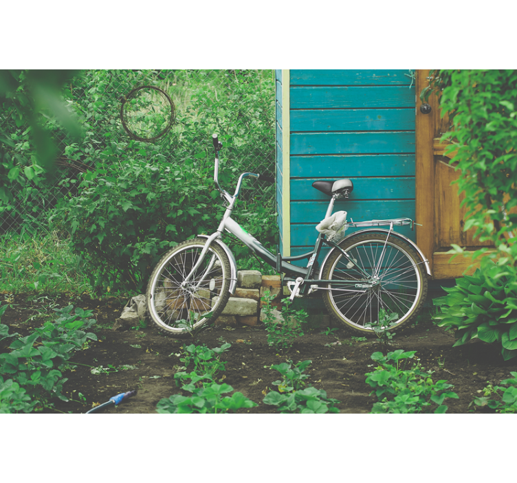 Vintage parked bicycle wall mural - TenStickers