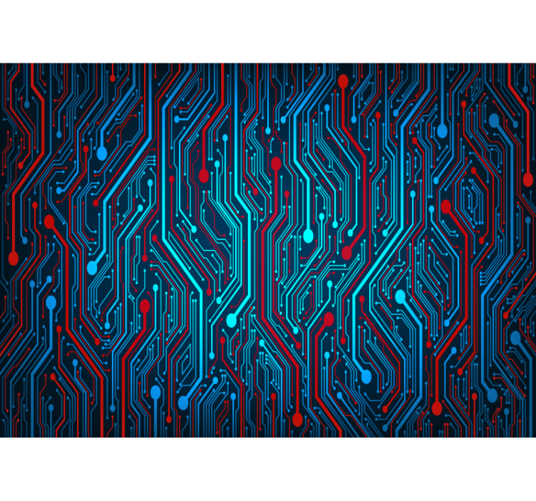 Wire Circuit Mural Wallpaper - TenStickers