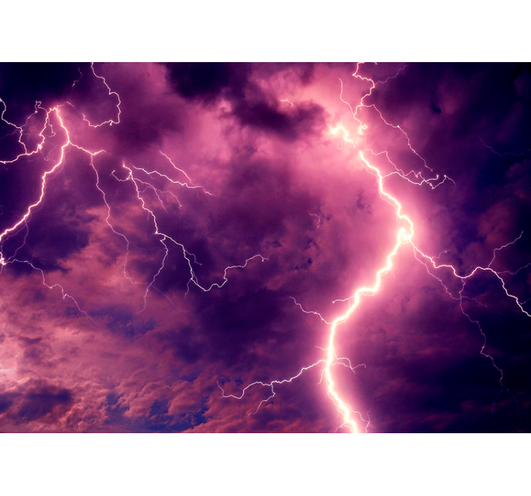 Stormy Sky Lightning Wall Mural - TenStickers