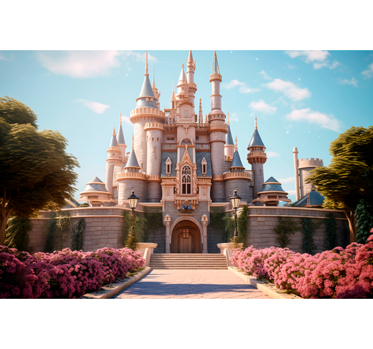 princess castle fantasy wall mural - TenStickers