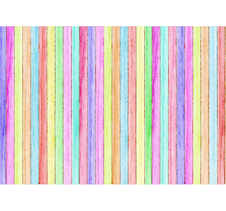 Color wood planks wall mural - TenStickers