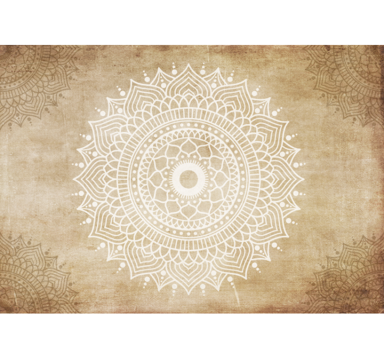 Old paper textured Mandala Wallpaper - TenStickers