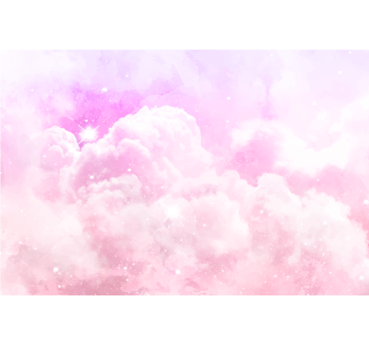 Pink cloudy sky kids wall mural - TenStickers