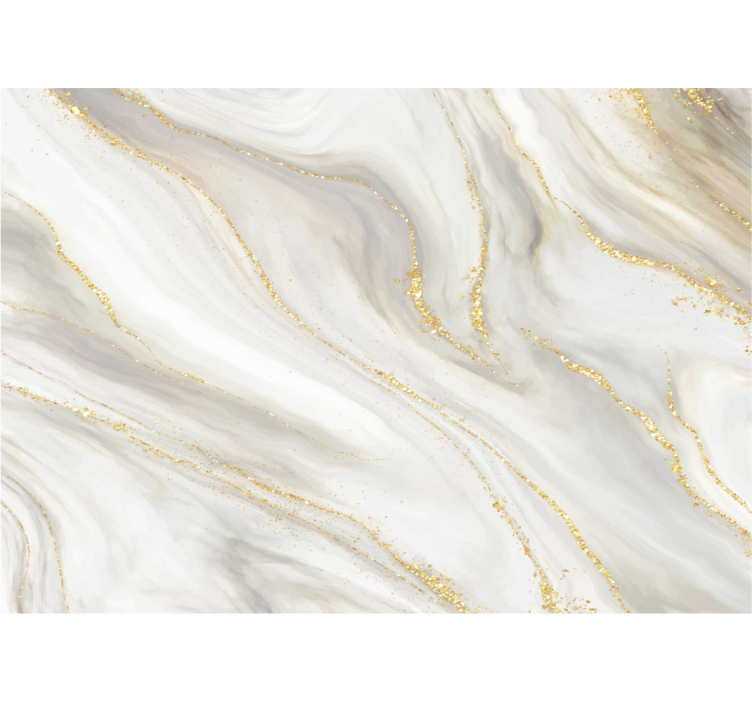 White and gold marble Bathroom wall Mural - TenStickers