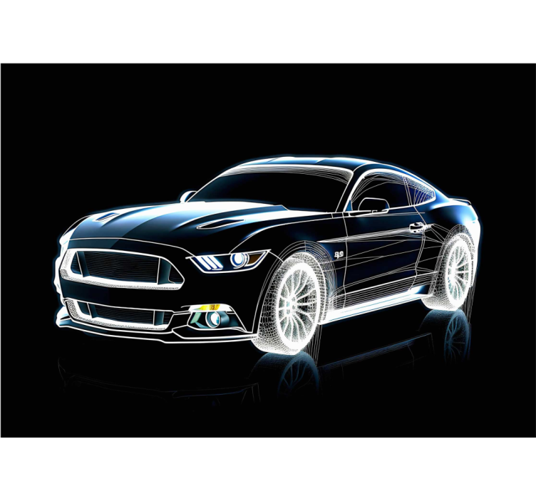 Hologram design sports car Teenage wall mural - TenStickers