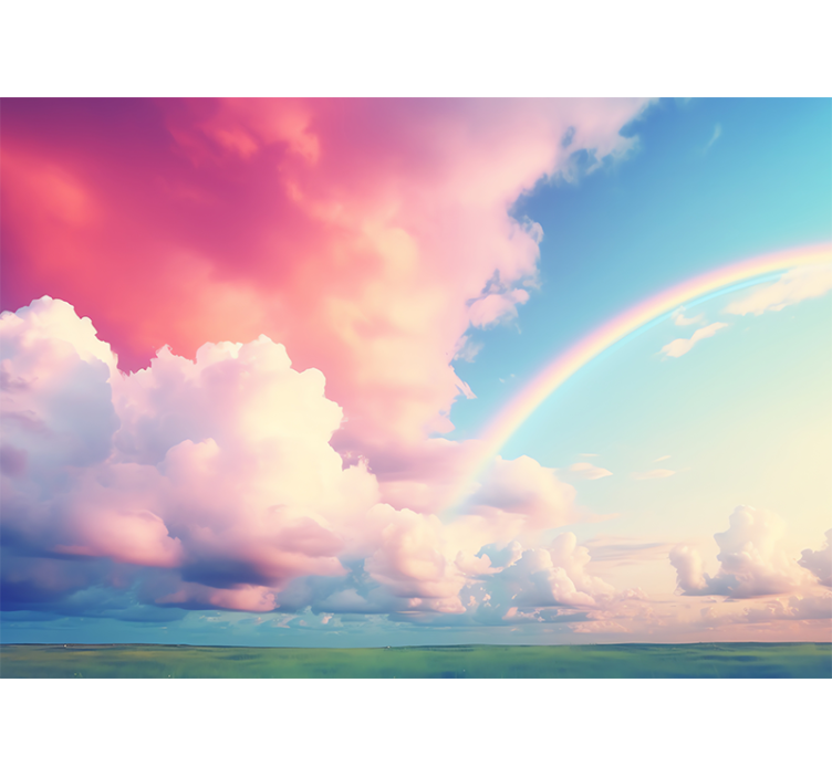 Cloudy rainbow sky Kids wall mural - TenStickers