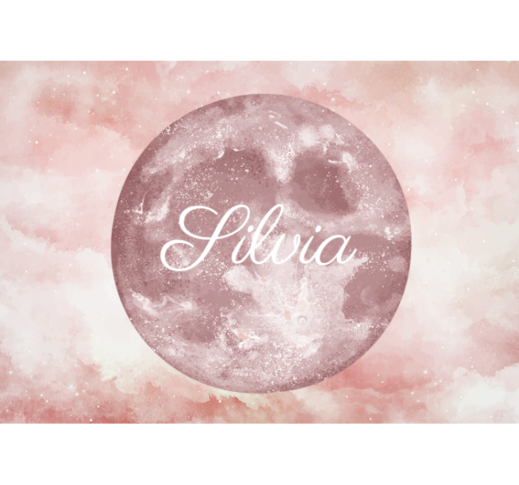 Moon With Name Kids Wall Mural - TenStickers