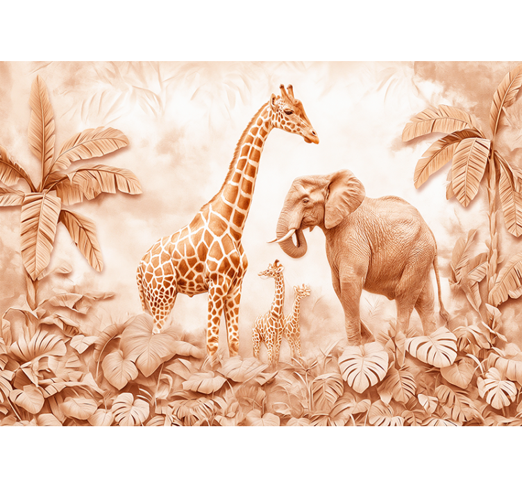 Abstract savannah Terracotta colour wall mural - TenStickers