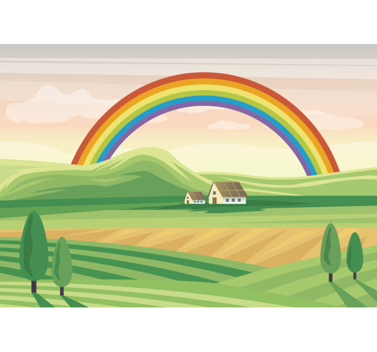 Rainbow Landscape childrens wall mural - TenStickers