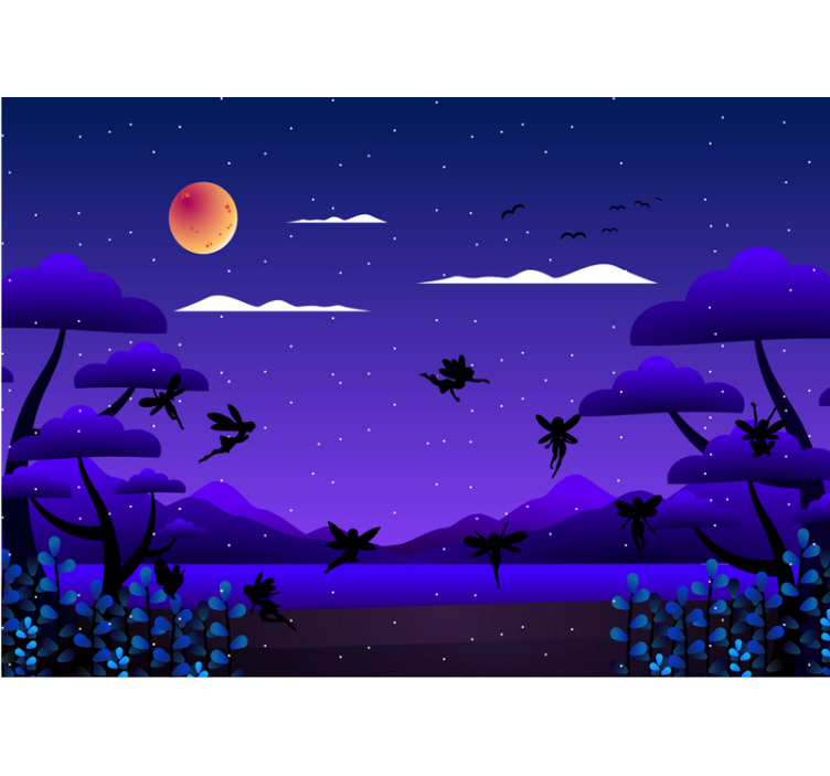 Enchanted Night Sky childrens wall mural - TenStickers