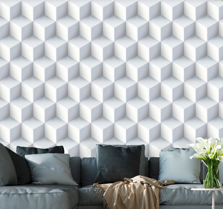 3d wallpaper cube pattern design - TenStickers