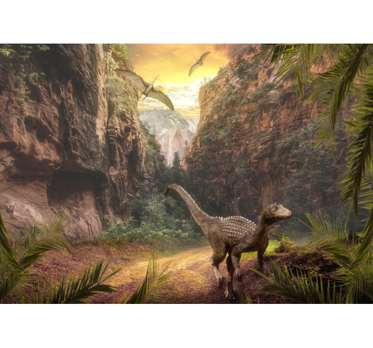 Dinosaur Canyon Escape childrens wall mural - TenStickers