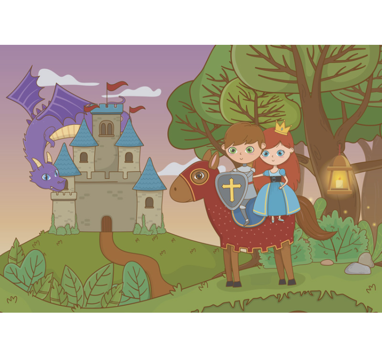 Saint George's tale childrens wall mural - TenStickers
