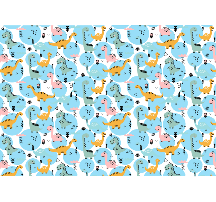 Blue Dinosaur Pattern nursery wall mural - TenStickers