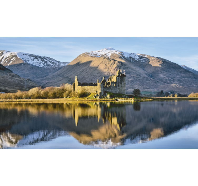 Castle and mountains wall mural - TenStickers