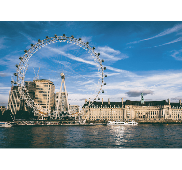 City wall mural London Eye at dusk - TenStickers