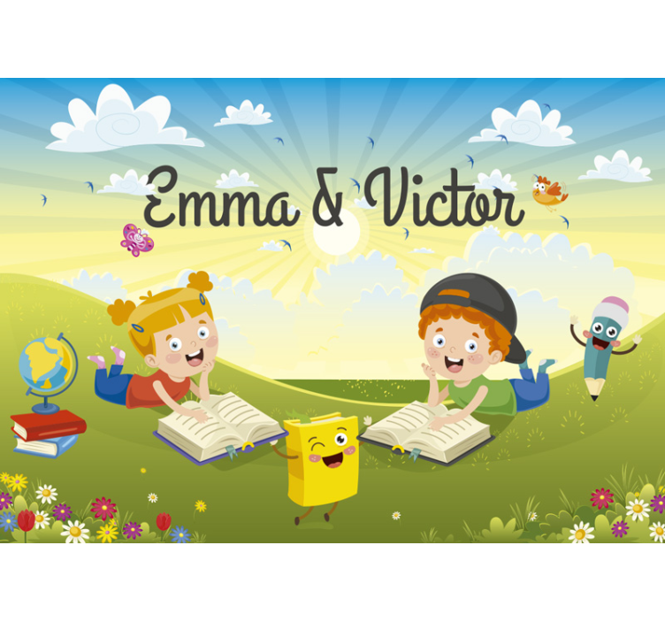 Personalised reading kids Kids Murals - TenStickers