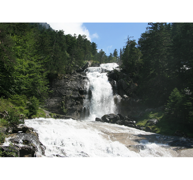 Cascading Scenery wall mural waterfall - TenStickers