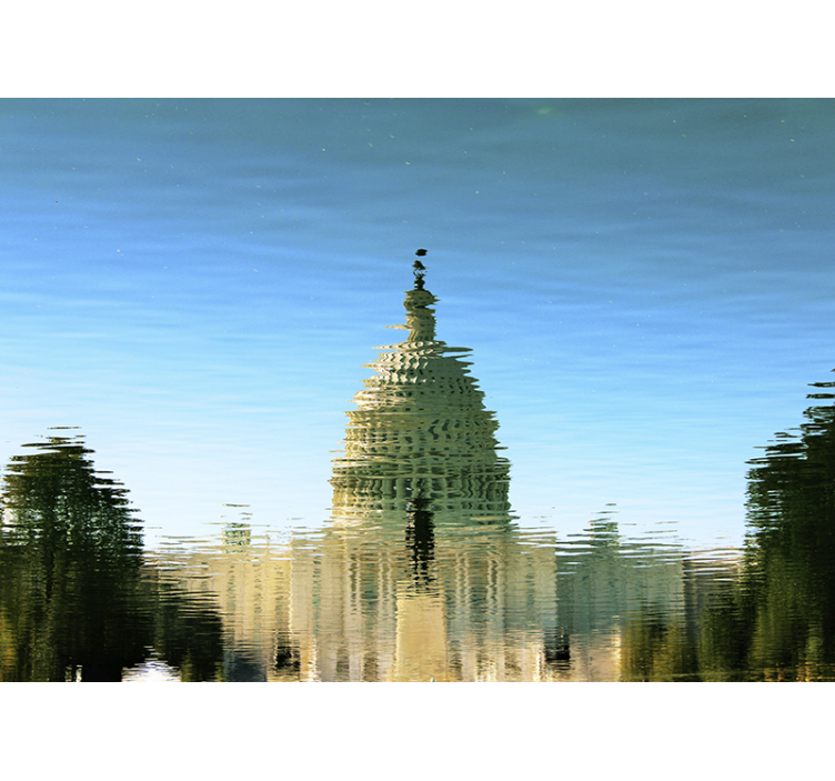 Reflected Capitol Dome city wall mural - TenStickers