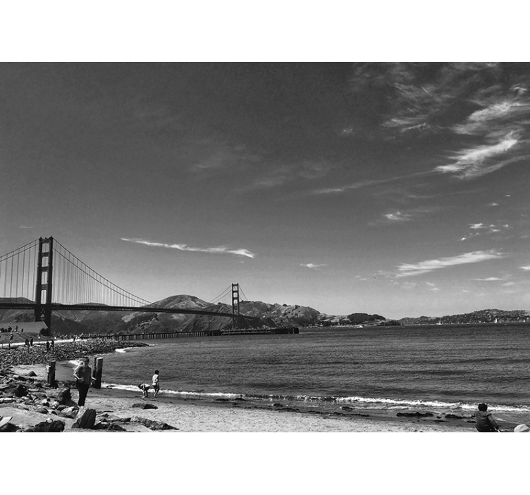 City wall mural golden gate bridge scene - TenStickers