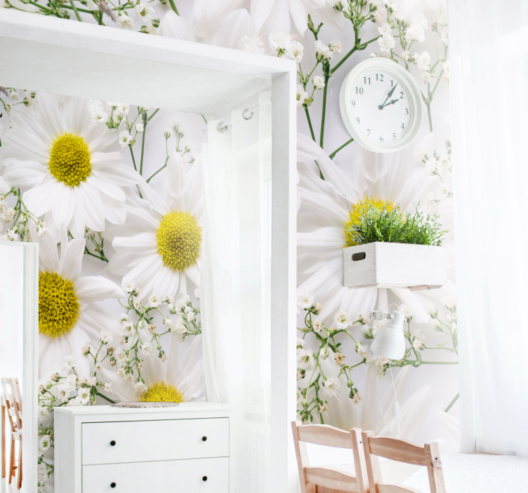 Daisy flower wall photomural - TenStickers