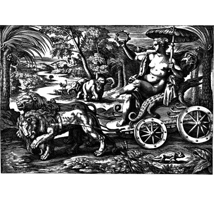 Classic art wall mural majestic lion chariot - TenStickers