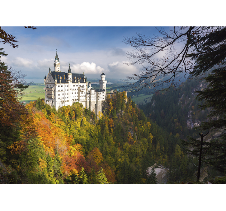 Landscape wall mural majestic castle overlook - TenStickers