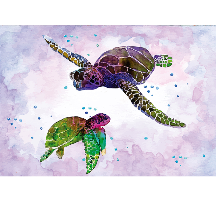 Colorful sea turtle animals wall mural - TenStickers