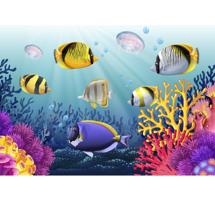 Animals wall mural colorful underwater fish - TenStickers