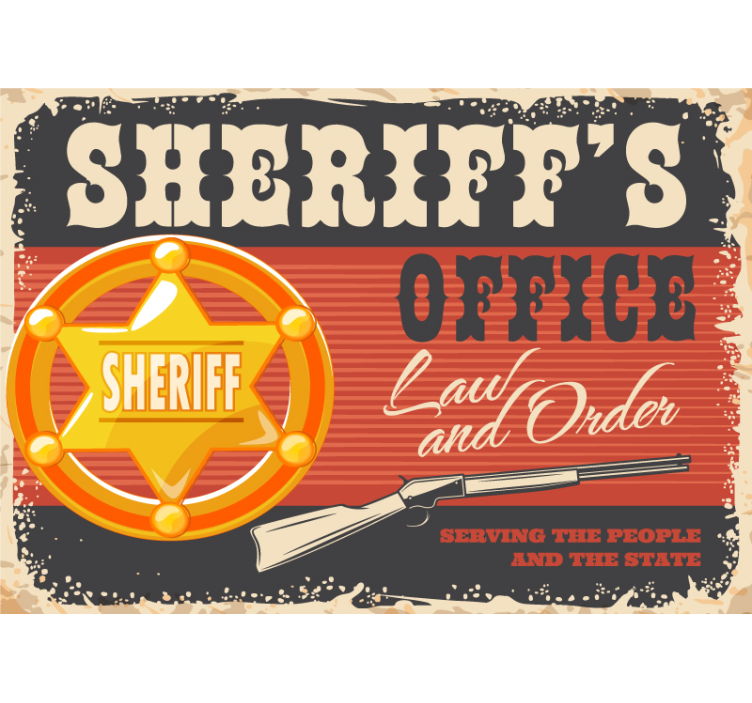 Sheriff's Office Sign wall mural vintage - TenStickers