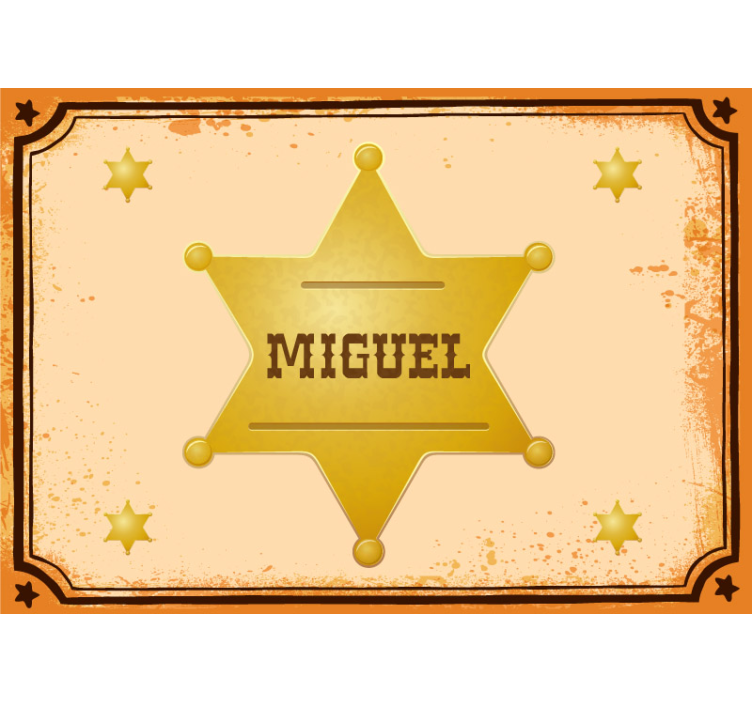 Personalized Sheriff Star childrens wall mural - TenStickers