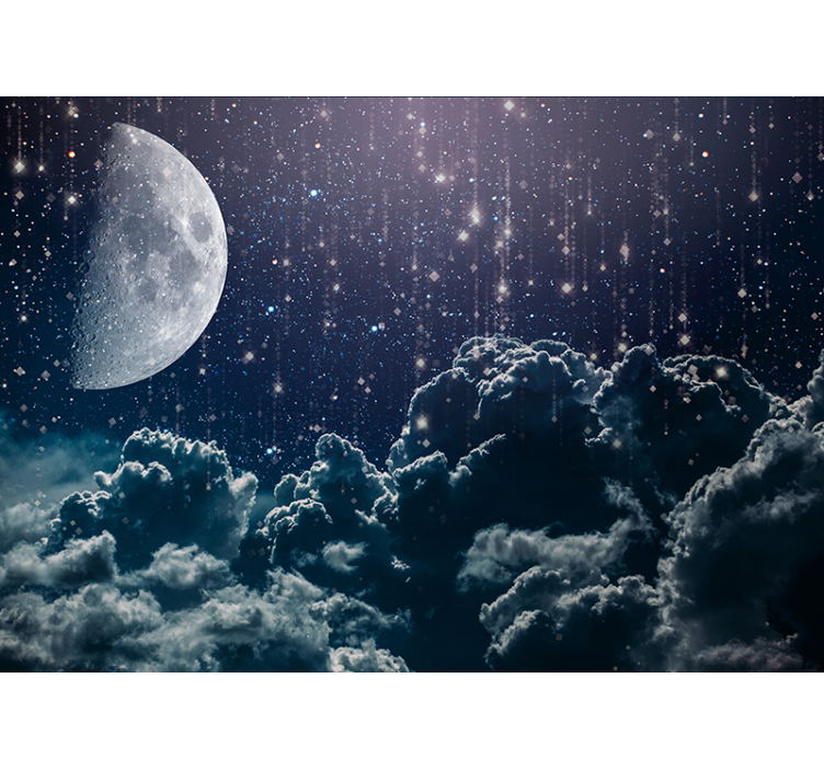 Space wall mural lunar starlit evening - TenStickers