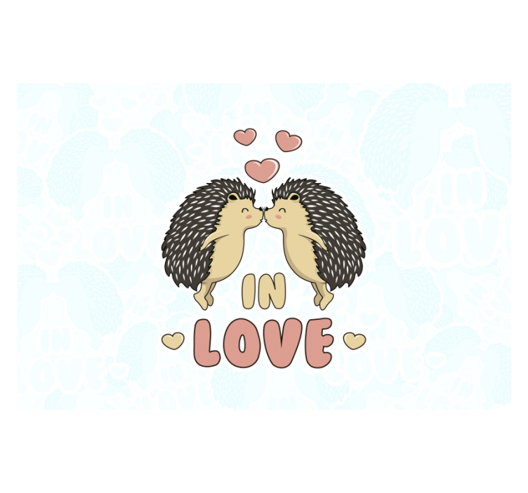 Childrens wall mural hedgehog love display - TenStickers