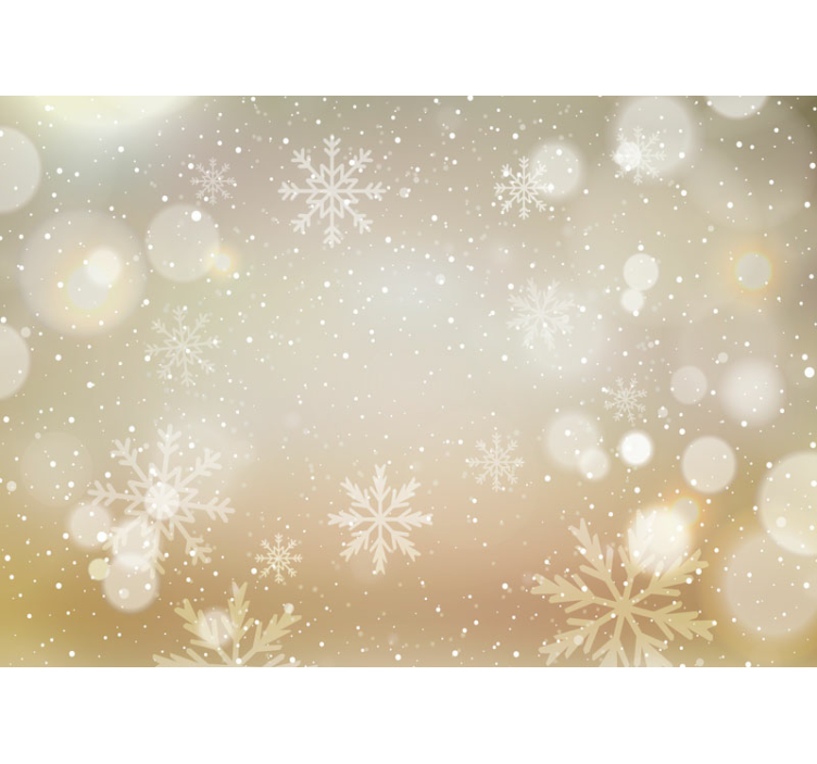 Beige snowflakes atmosphere christmas wall mural - TenStickers