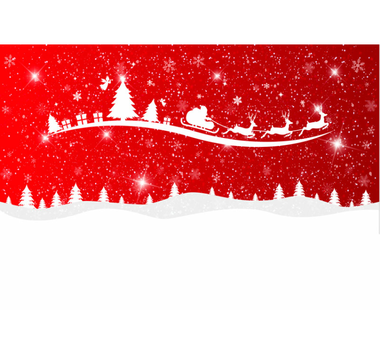Christmas wall mural santa sleigh scene - TenStickers