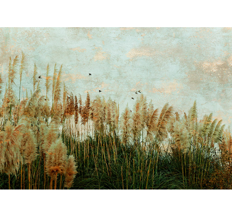 Wall mural nature golden grasslands - TenStickers