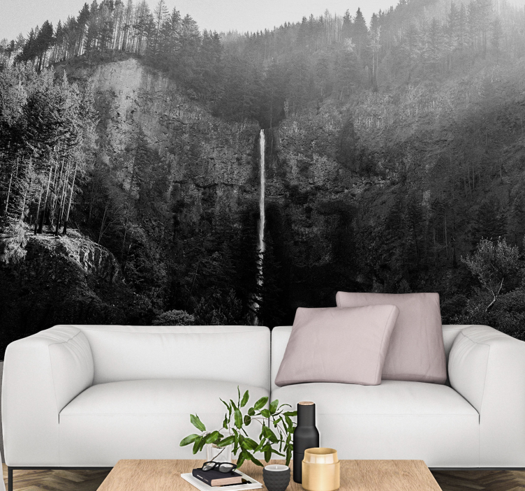 Cascading waterfall tranquility wall mural waterfall - TenStickers