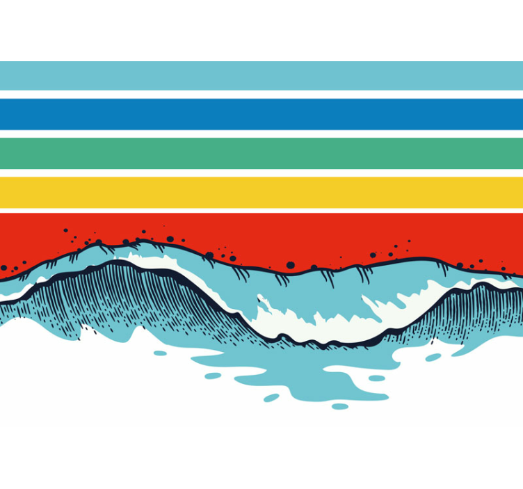 Wall mural nature stylized wave design - TenStickers