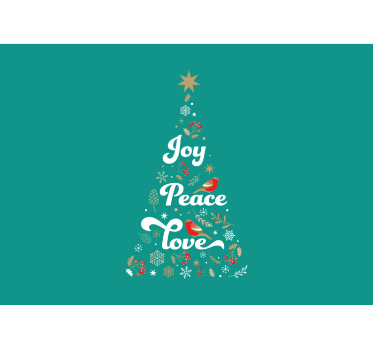 Joy Peace Love christmas wall mural - TenStickers