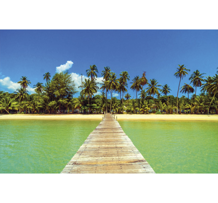Tropical paradise escape landscape wall mural - TenStickers