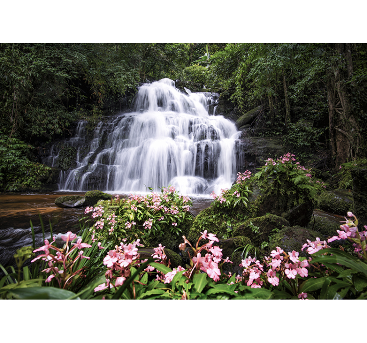 Nature wallpaper opulent waterfall landscape - TenStickers