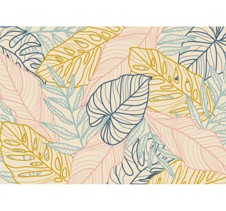 Nature wallpaper with exotic leaf designs - TenStickers