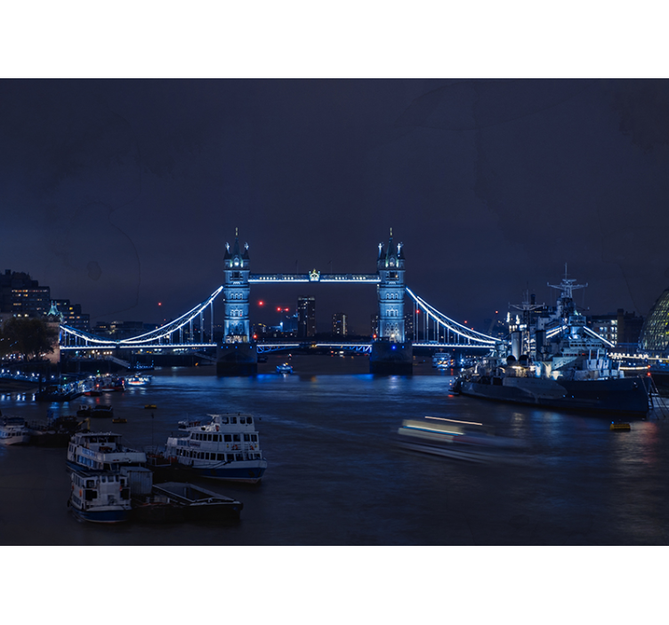 Tower Bridge Night View wall mural london - TenStickers
