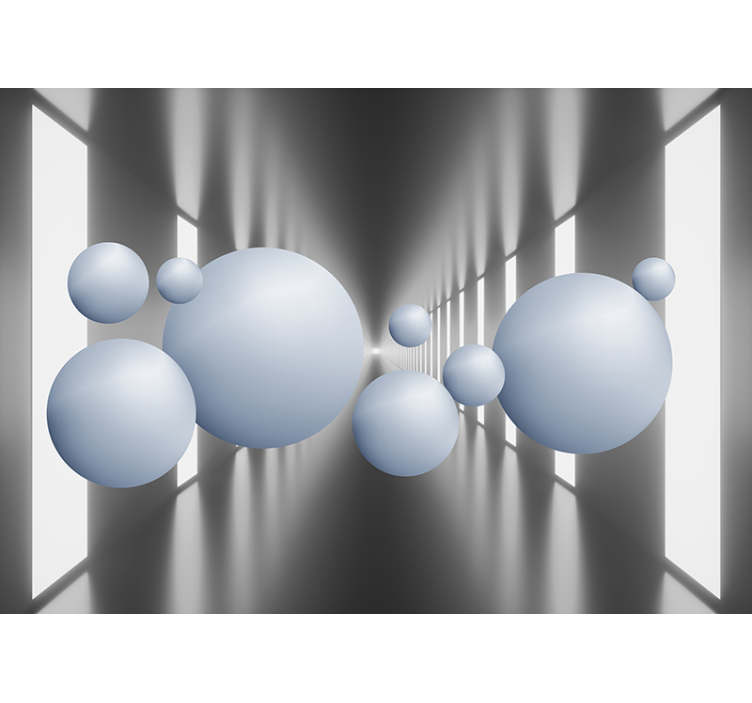 Floating spheres arrangement 3D wallpaper - TenStickers