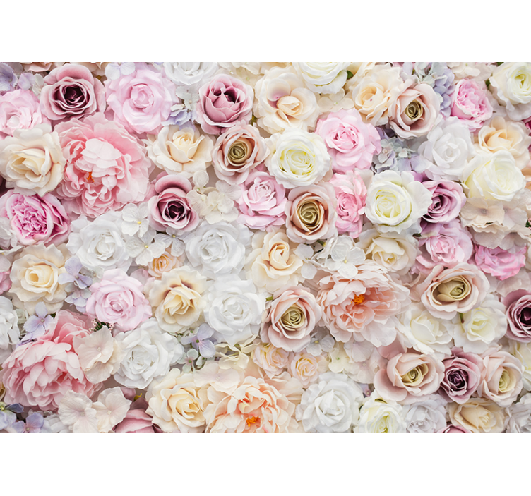 Flower wall mural delicate floral display - TenStickers