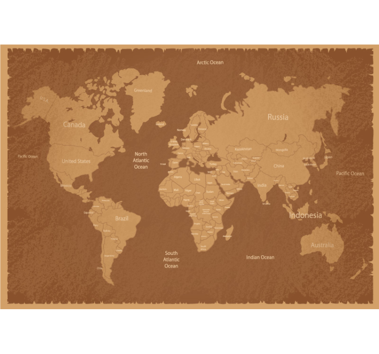 Global Cartographic Representation world map wallpaper - TenStickers